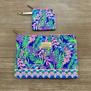 Lilly Pulitzer Jungle Print Electronics Zip Pouch Travel & Coin Purse Set